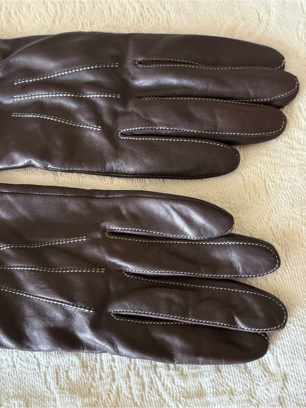 COACH NWT Mahogany Brown Soho Leather Cashmere Lined Buckle Gloves Size 8 F80303 - Picture 4 of 9